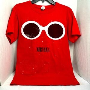 Nirvana early 2000’s white sunglasses tee
